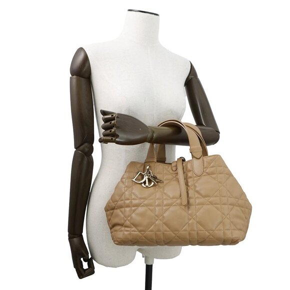 Dior TouJules Macrocannage Handbag Size Medium Calf Leather Tan M2821OSHJ - Picture 10 of 14